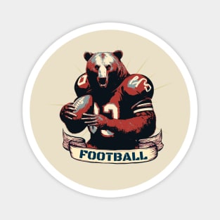 Bear American Football Player Vintage Magnet